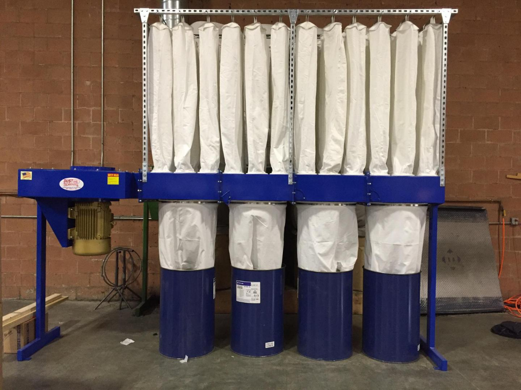 Dust Technology DT series dust collection system installed in a manufacturing facility